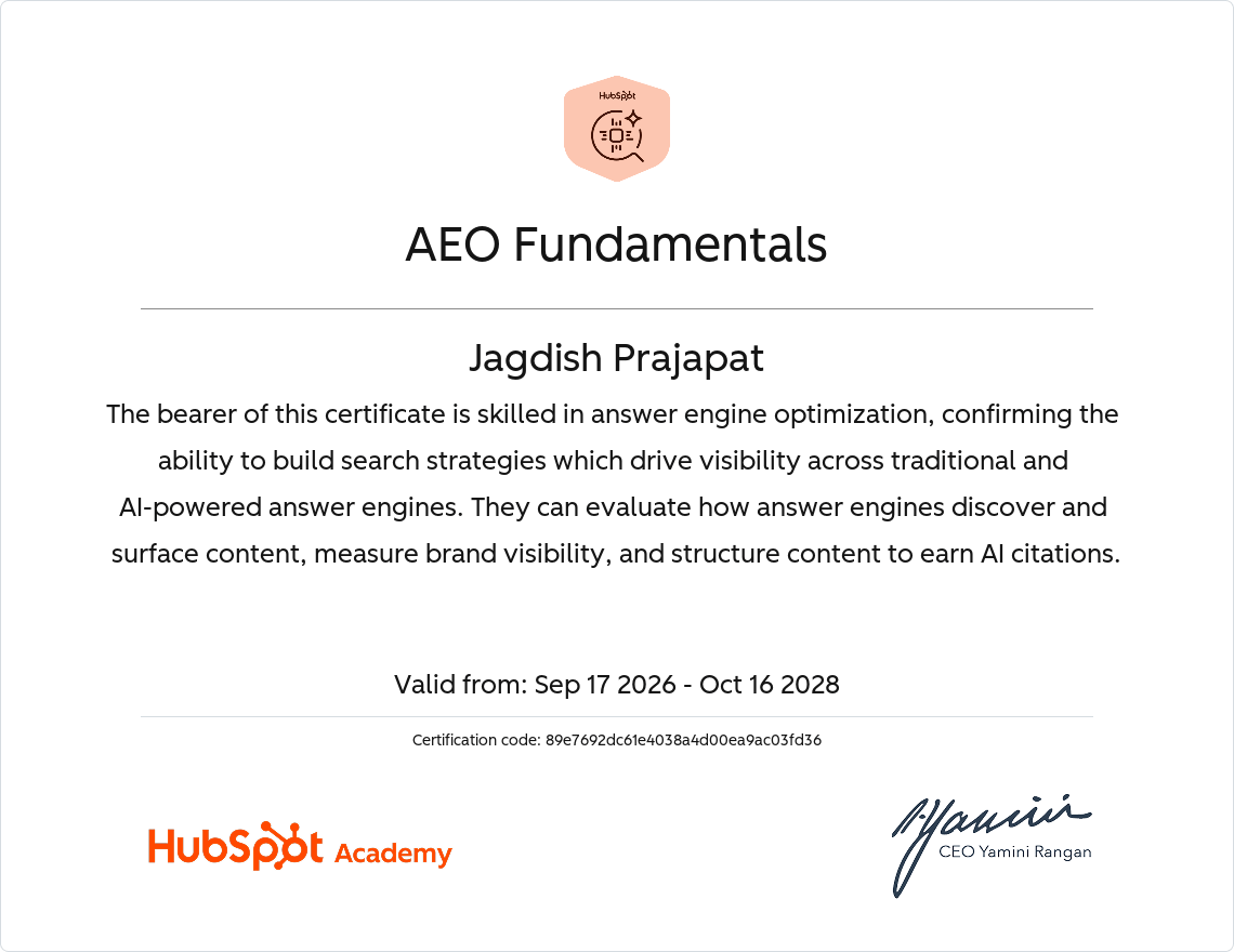 AEO Fundamentals Certificate - HubSpot Academy